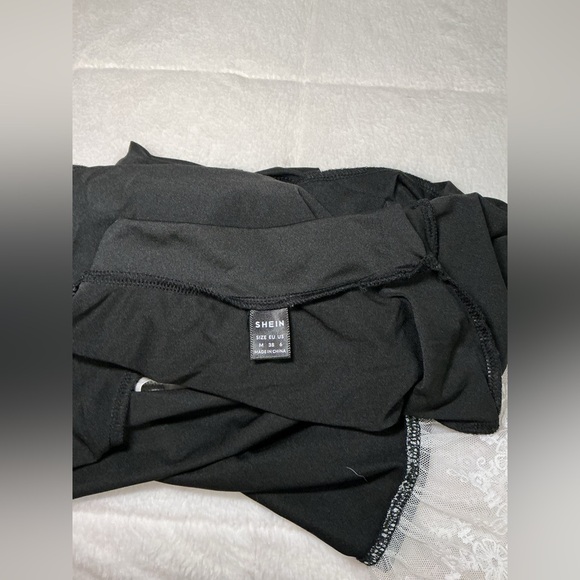 SHEIN Black Long Sleeve Top with Lace Cuffs - Picture 5 of 6